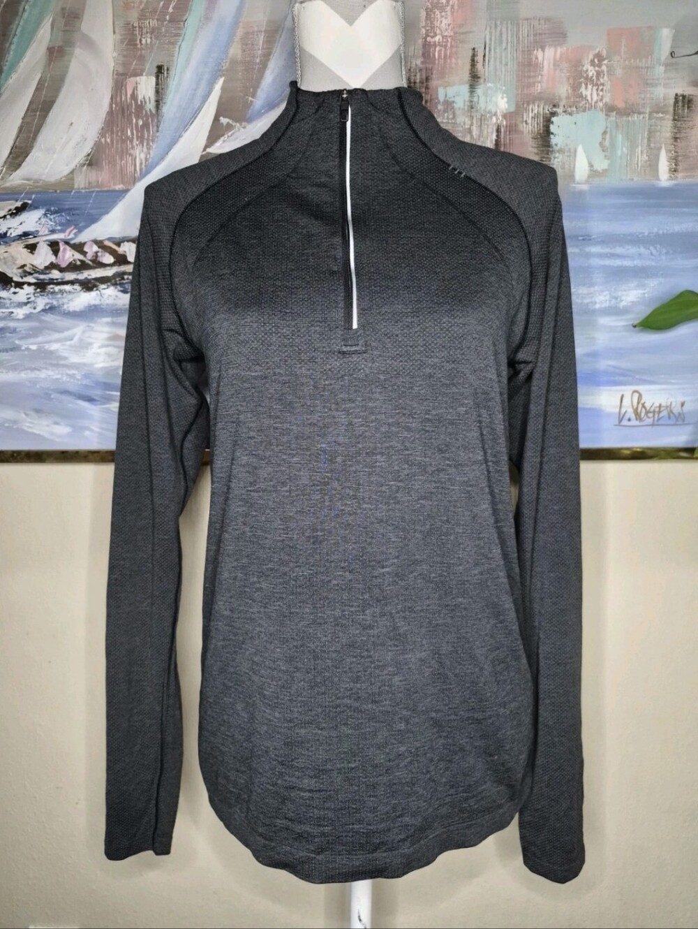 Lululemon Metal Vent Tech Charcoal Grey 1/4 Zip Up Pullover